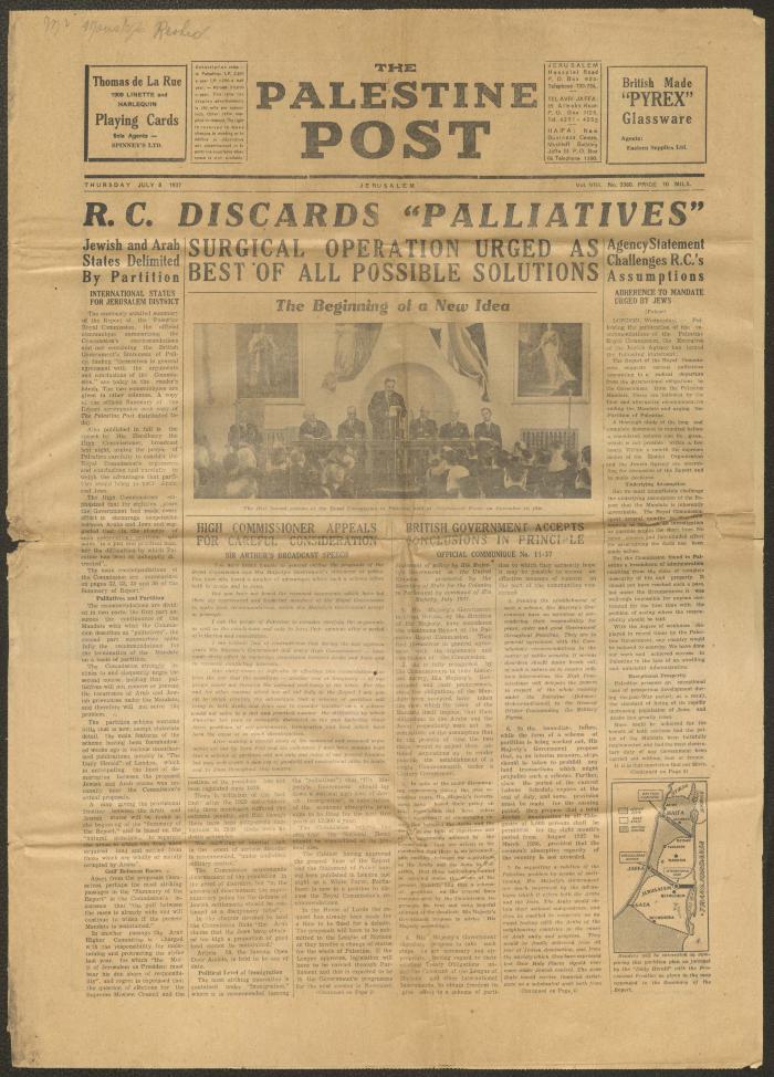 The Palestine Post Newspaper, 8 July 1937