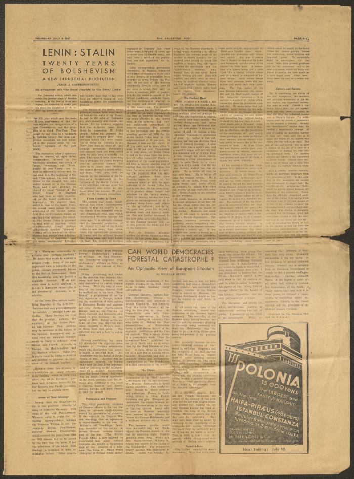 The Palestine Post Newspaper, 8 July 1937