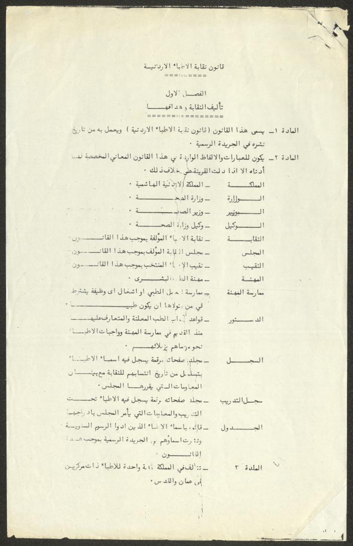 قانون نقابة الأطباء الأردني