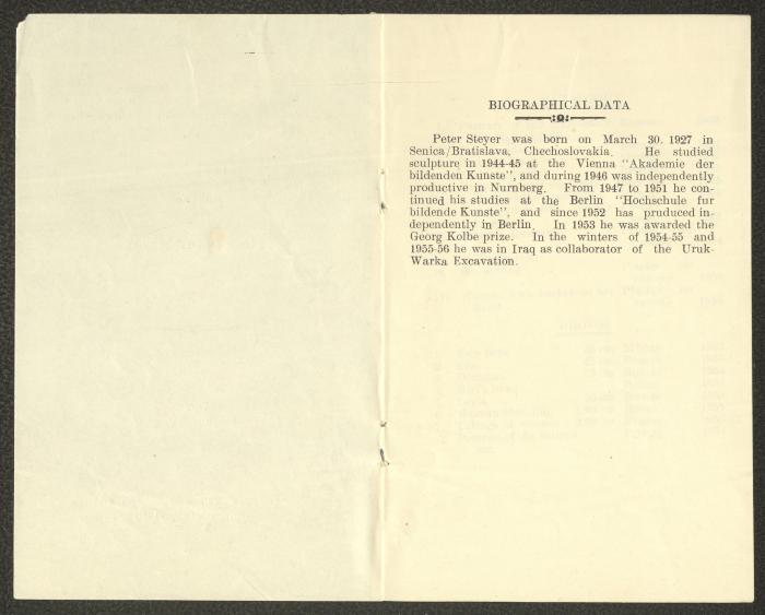 منحوتات الهر بيتر شتاير، بغداد، 1956