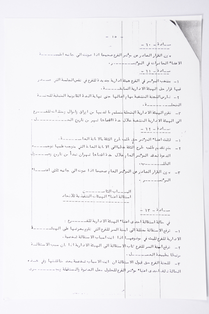 النظام الأساسي للاتحاد العام للمرأة الفلسطينية