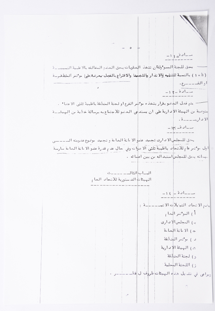 النظام الأساسي للاتحاد العام للمرأة الفلسطينية