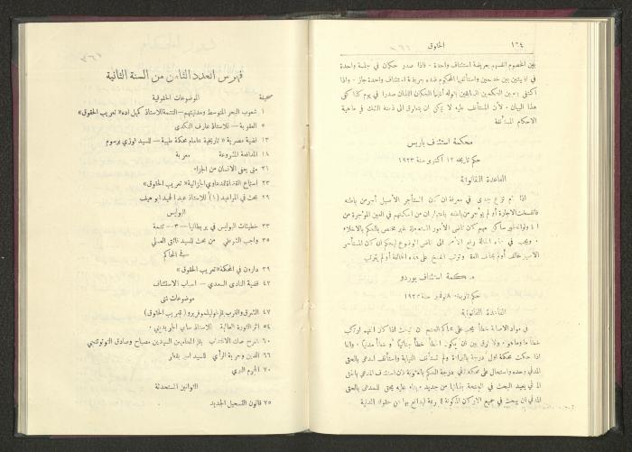Sixth Issue of al-Huquq Magazine, Second Year, August 1925