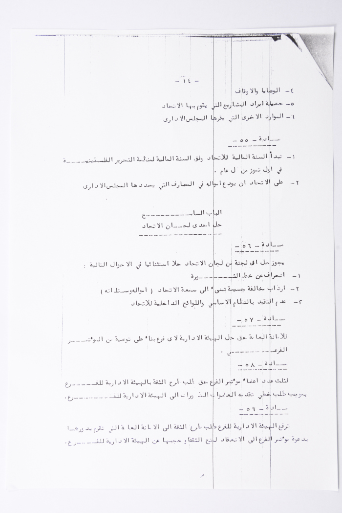 النظام الأساسي للاتحاد العام للمرأة الفلسطينية