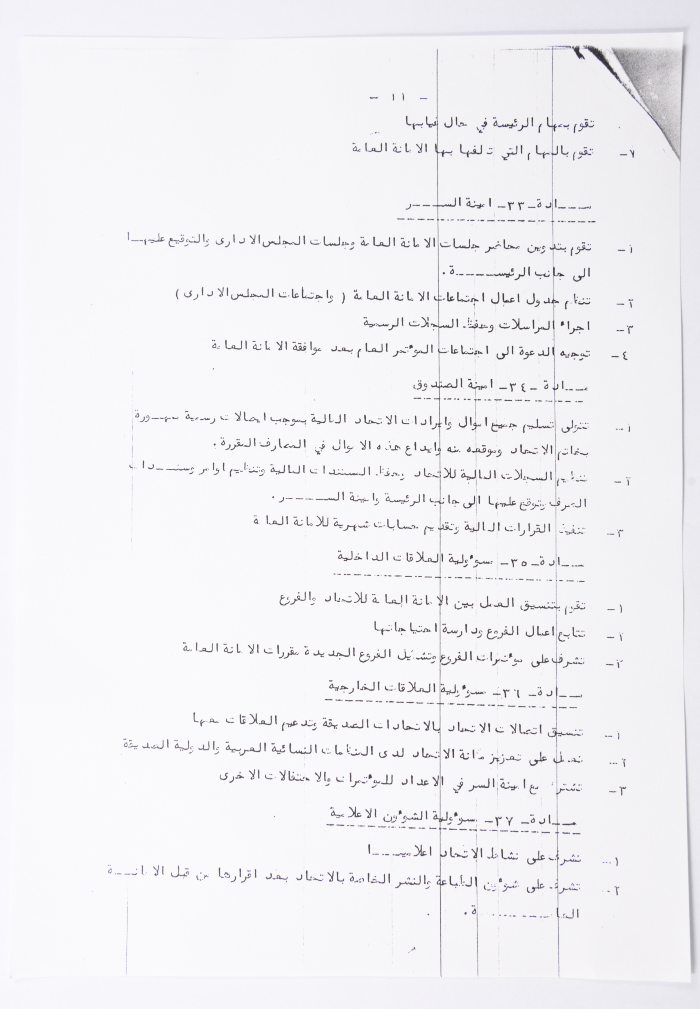 النظام الأساسي للاتحاد العام للمرأة الفلسطينية