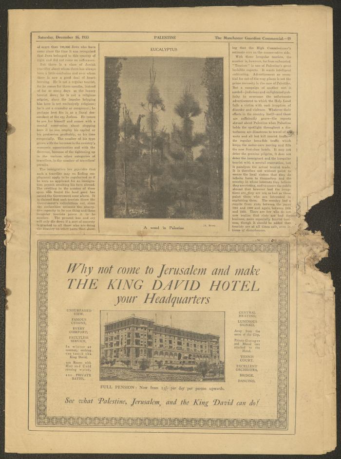 A Supplement of the Palestine Post, 16 December 1933