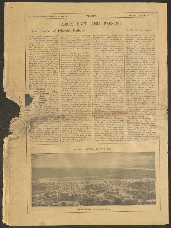 A Supplement of the Palestine Post, 16 December 1933