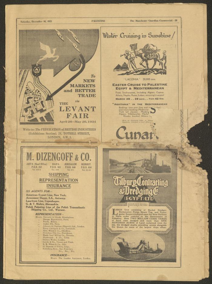A Supplement of the Palestine Post, 16 December 1933