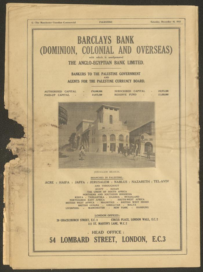 A Supplement of the Palestine Post, 16 December 1933