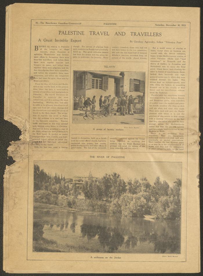 A Supplement of the Palestine Post, 16 December 1933