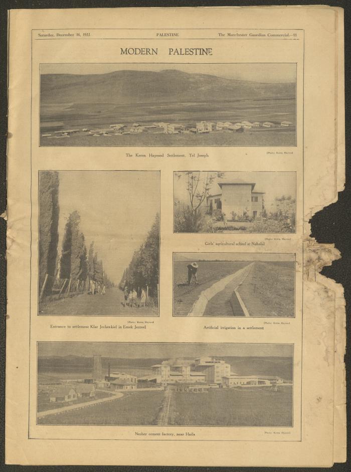 A Supplement of the Palestine Post, 16 December 1933