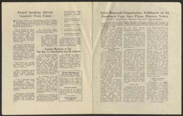 A Newsletter Issued by the Afro-Asian Council, No. 7, India, 1961
