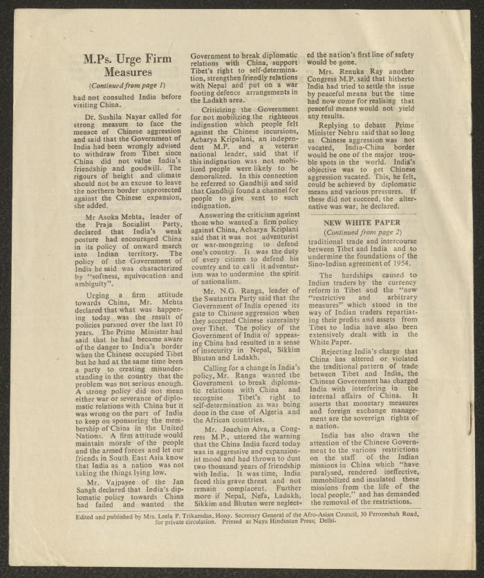 A Newsletter Issued by the Afro-Asian Council, No. 8, India, October 1961
