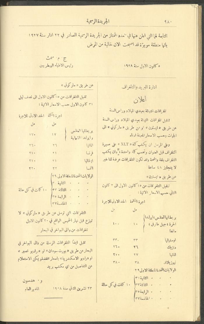 العدد 225 من جريدة فلسطين الرسمية، 16 كانون الأول 1928
