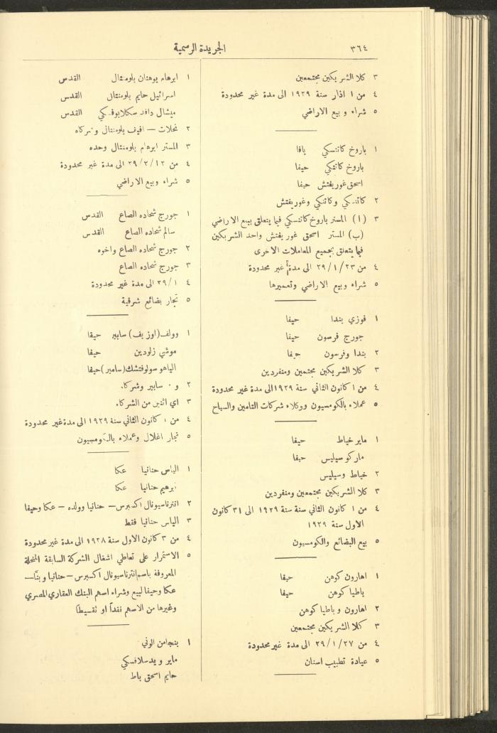 Issue No. 323 of the Official Palestine Newspaper, 1 April 1929
