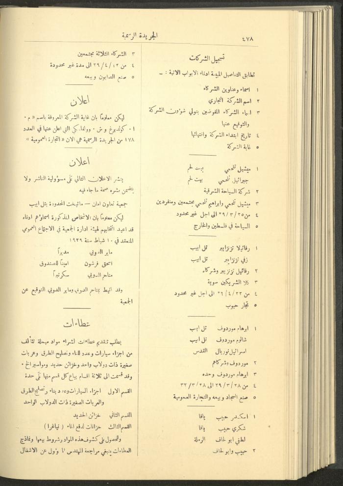 Issue No. 235 of the Official Palestine Newspaper, 16 May 1929
