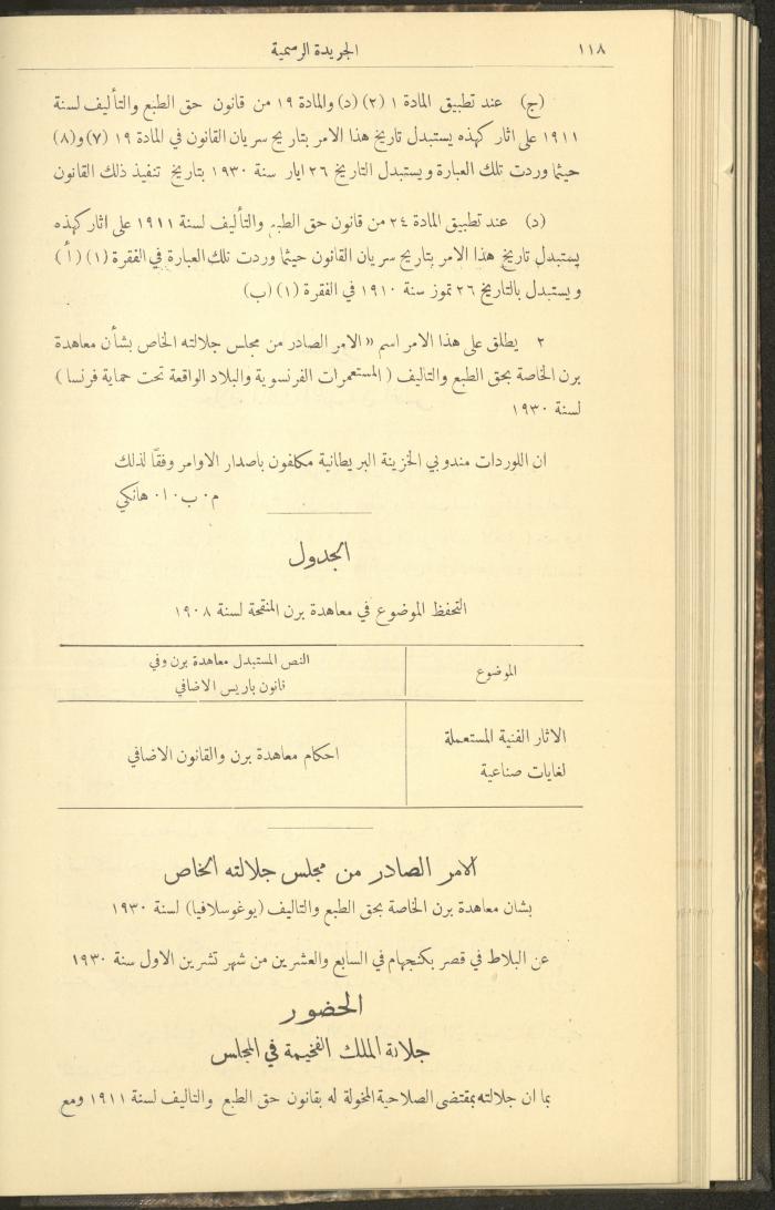 Issue No. 276 of the Official Palestine Newspaper, 1 March 1931
