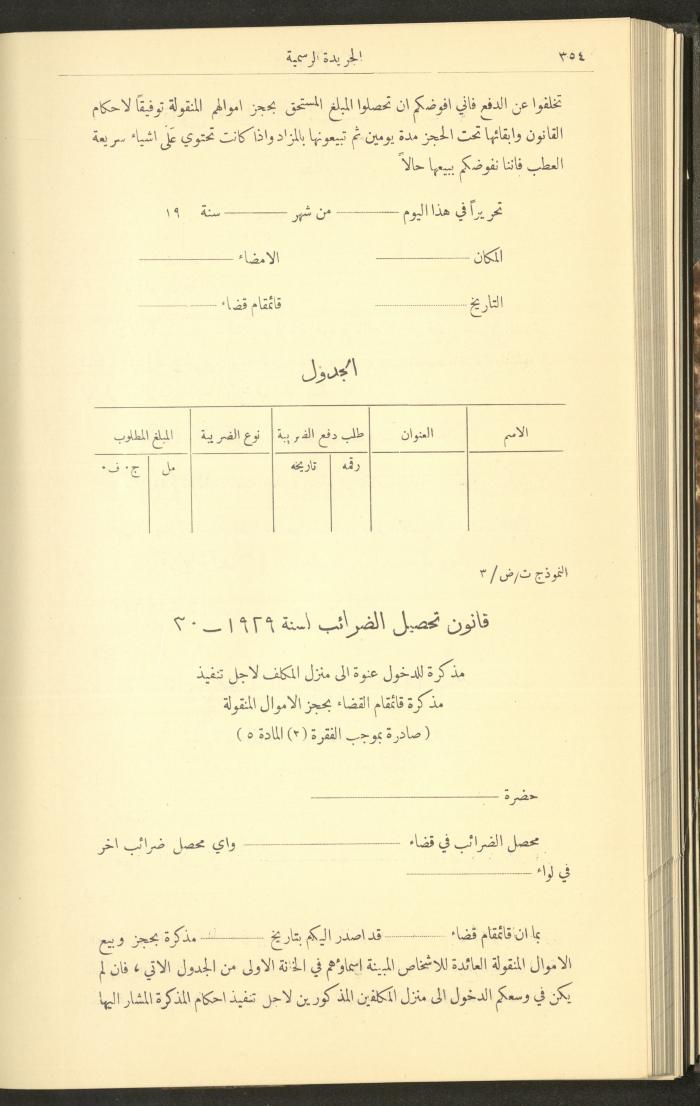 Issue No. 226 of the Official Palestine Newspaper, 1 April 1931
