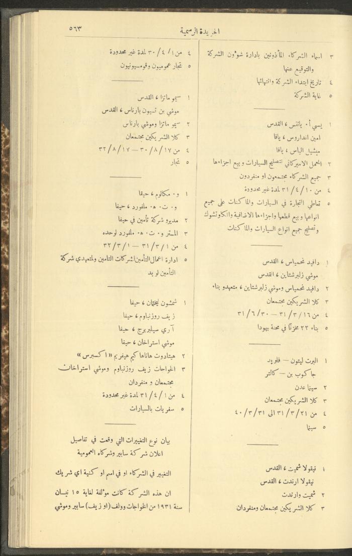 Issue No. 283 of the Official Palestine Newspaper, 16 May 1931
