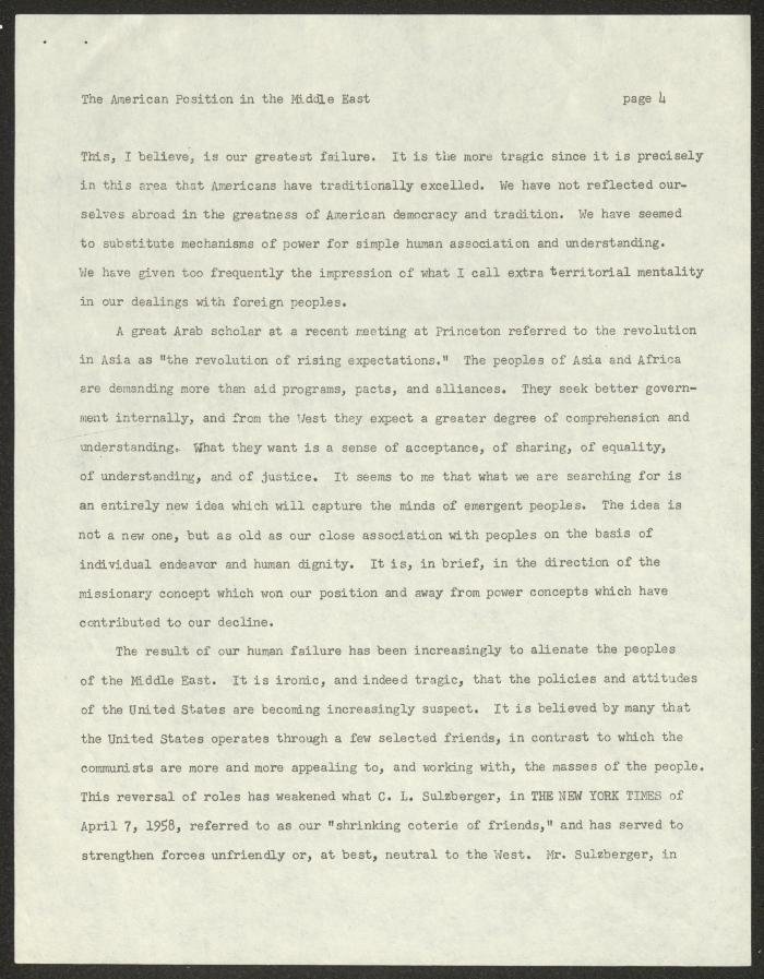 A Letter Addressed to Anwar Nusseibeh from Charles Hulac, 20 June 1958