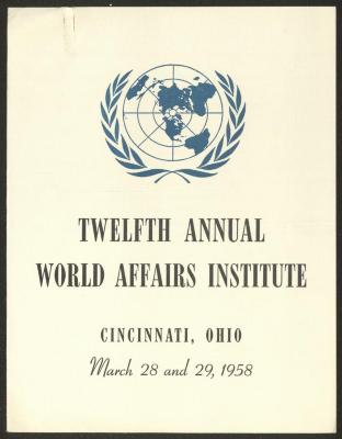 برنامج معهد القضايا العالمية السنوي الثاني عشر، سينسيناتي، 1958 