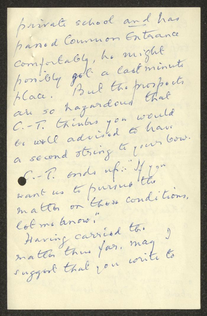 A Letter from Eton College to Anwar Nusseibeh, 18 October 1966