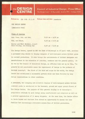 Design Center Brochure, London, 22 March 1966