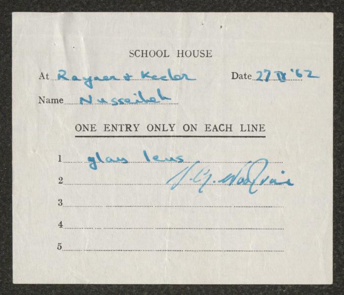 Invoices Issued to Zaki Nusseibeh from Rugby Schools, 1962