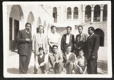 Students and Teachers in the Courtyard of the Umariya School, Jerusalem, the Early 1950s