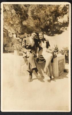 Lawahez al-Khatib and Abdel-Karim al-Alami in Their Honeymoon, 2 September 1946