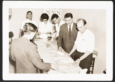 Abdel-Karim al-Alami Visiting the Zaytouna Travel Company, the 1960s 