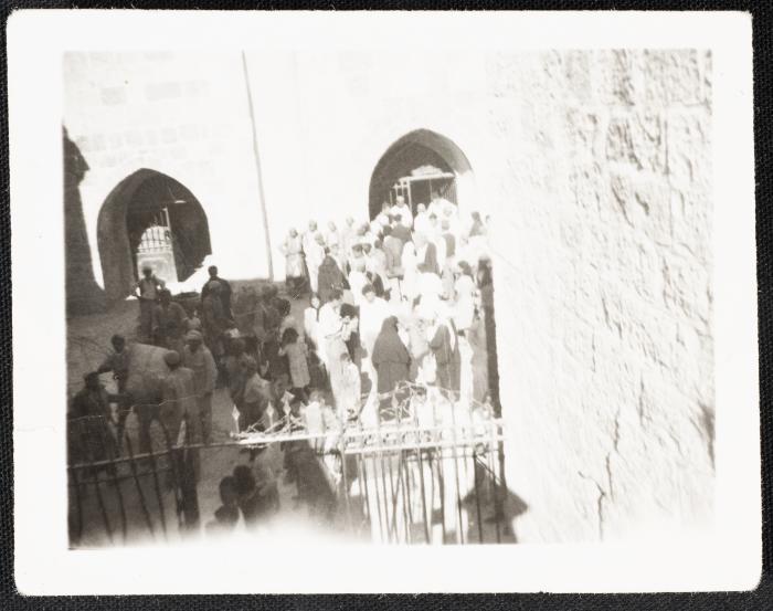 Palestinian Refugees in the Courtyard of al-Rahma Gate in Jerusalem, 24 September 1949