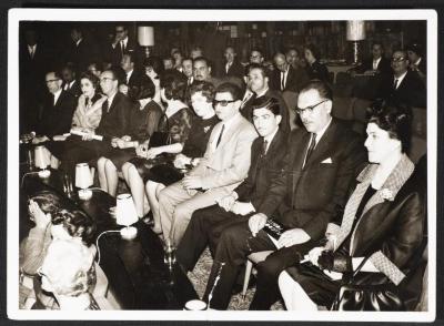 Lawahez al-Khatib and Abdel-Karim al-Alami at a Party in Jerusalem, the 1960s