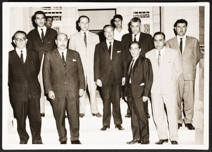 قاسم الريماوي خلال زيارته لمقر منظمة التحرير الفلسطينية في القدس، 1964