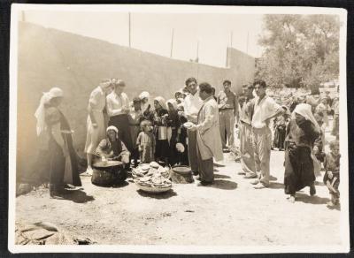 Supervising the Distribution of Food to Palestinian Refugees, September 1949
