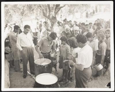 Distributing Food to Palestinian Refugee Children, September 1949 