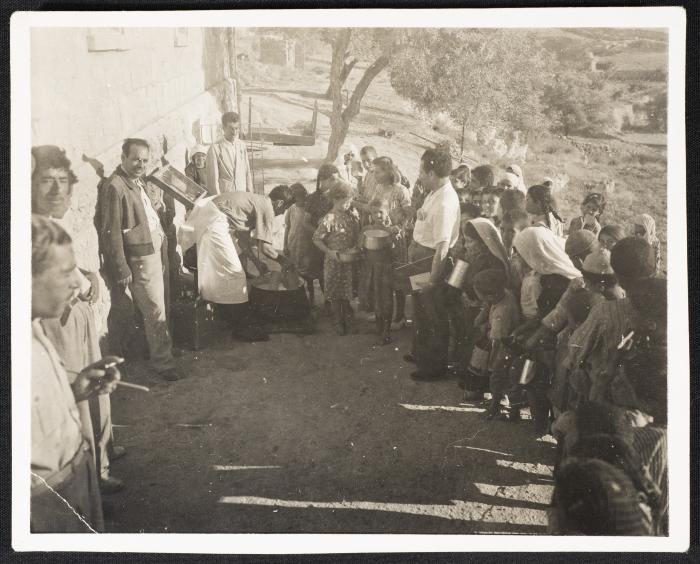 Distributing Food to Palestinian Refugee Children, September 1949