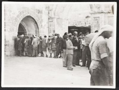 Palestinian Refugees in the Bab al-Rahma Courtyard in Jerusalem, 24 September 1949