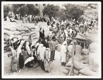 Palestinian Refugees Receiving Assistance in al-Eizariya, September 1949