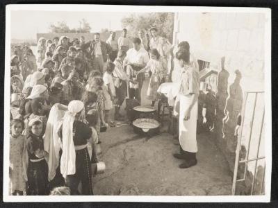Distributing Food to Palestinian Refugee Children, September 1949 