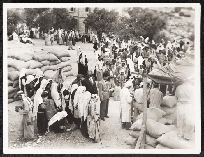 Palestinian Refugees Receiving Assistance in al-Eizariya, September 1949