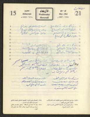 Poetry Verses by Najeeb Yaaqba, 21 May 1997 