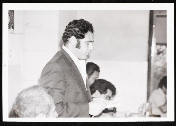 Khalil Touma Reciting Poetry on an Occasion, the 1970s