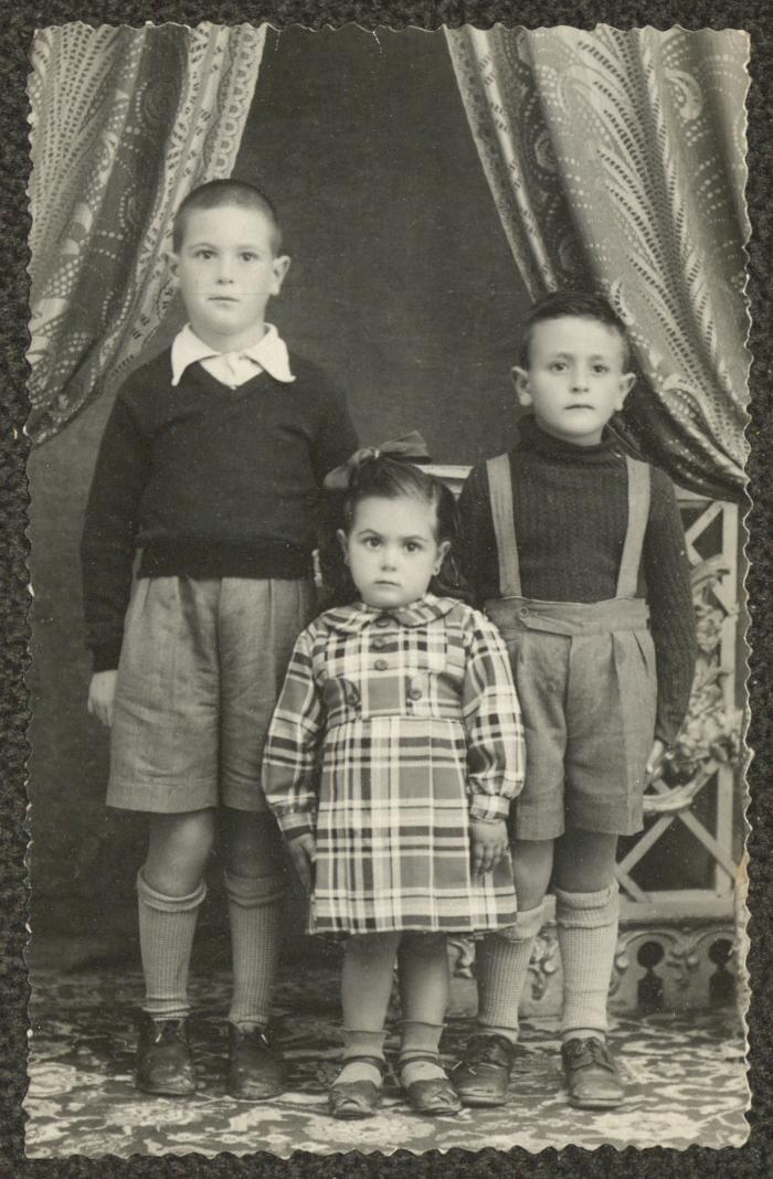 Khalil, Ilyas and Marcel, the Children of Jeries Touma, Bethlehem, December 1952 
