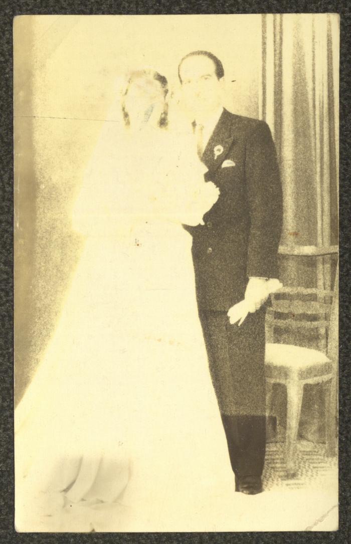Helmi Abed Rabbo and His Wife Suad Salim on Their Wedding Day, Beit Jala, the 1920s