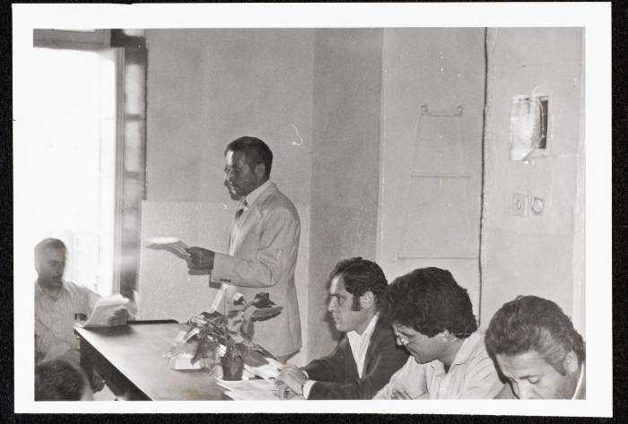 Khalil Touma at a Cultural Event in Palestine, the 1960s