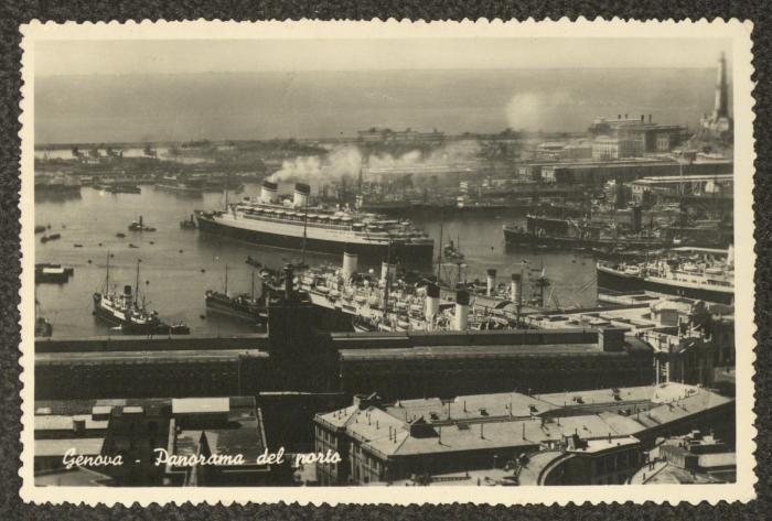 بطاقة بريدية مرسلة من بطرس توما إلى أهله، جنوة، 28 كانون الأول 1949