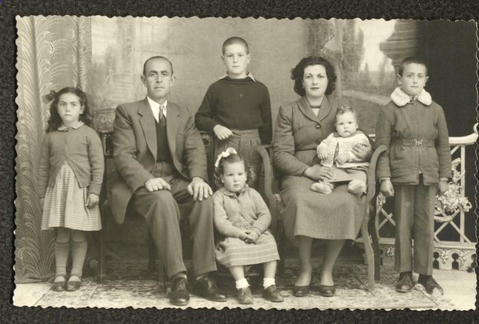 Olga al-Masu and Jeries Touma with Their Children, Bethlehem, 1956