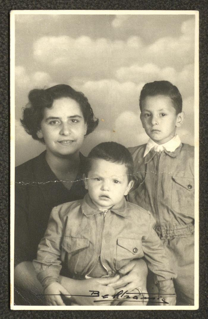 A Mother and Her Two Children from the Touma Family, the 1940s