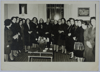 Ahmad Shukeiri with the members of the Arab Women Union Society - Nablus